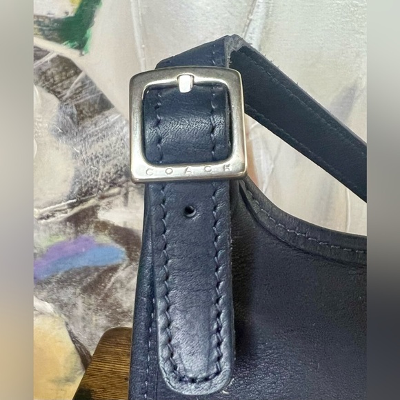 Coach Vintage Blue Leather Mini Saddle Shoulder Crossbody Excellent Condition - Picture 7 of 8